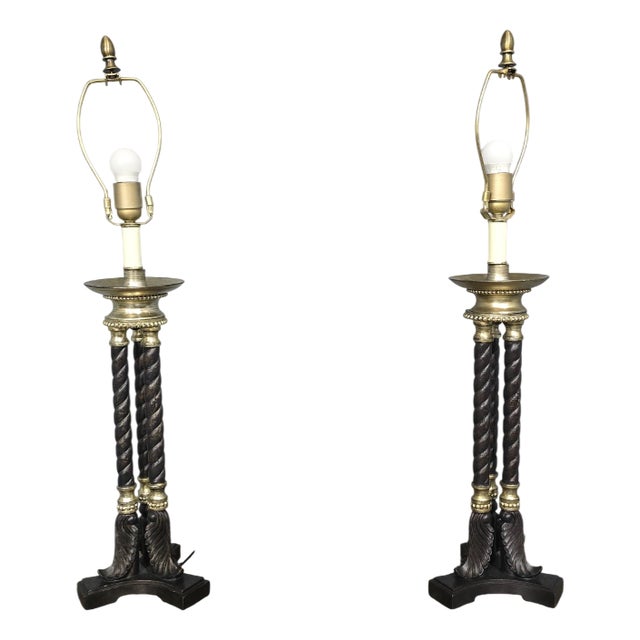 Twisted Table Lamps, 1950s, Set of 2 For Sale