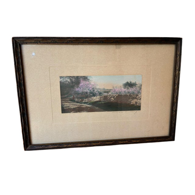 American Antique Wallace Nutting Hand-Colored Landscape Photograph For Sale - Image 3 of 7