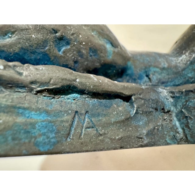 Dark Green 1960s Larry Mohr Bronze Erotic Nude Sculpture Signed From Artist Estate For Sale - Image 8 of 9