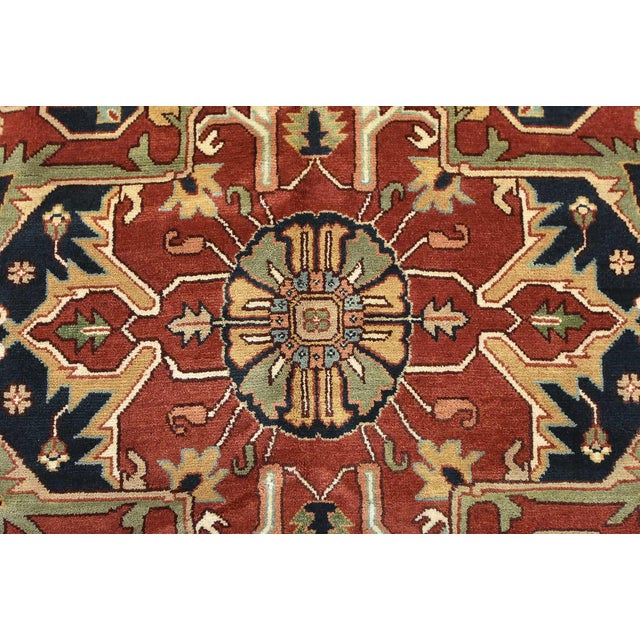 2020s Heriz Rug 9'9'' X 13'11'' Red Wool Tribal Hand-Knotted Oriental Carpet For Sale - Image 5 of 12