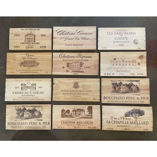 Early 21st Century Vintage French Wooden Wine Crate Box Labels, Set of 12 For Sale - Image 5 of 12