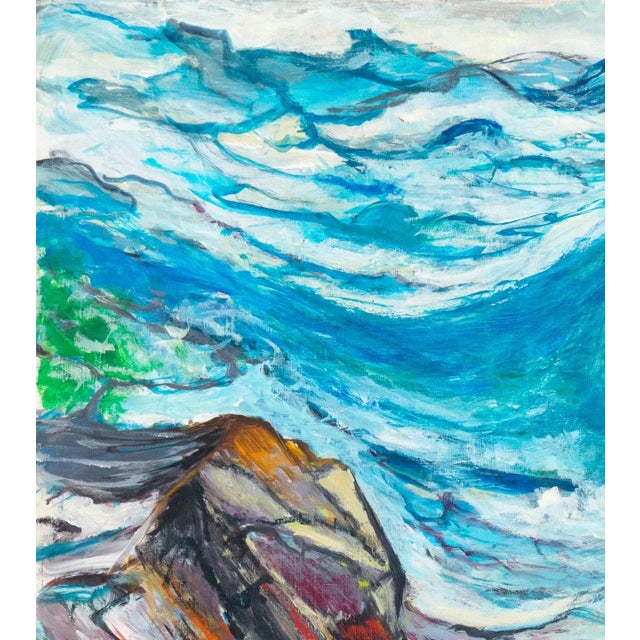 Signed lower right "A. Conti." for Alberto Conti (Italian, nd painted circa 1960. A dramatic Expressionist style coastal...