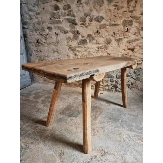 Primitive Oak Worktable, Hungary, 1910s For Sale - Image 15 of 17