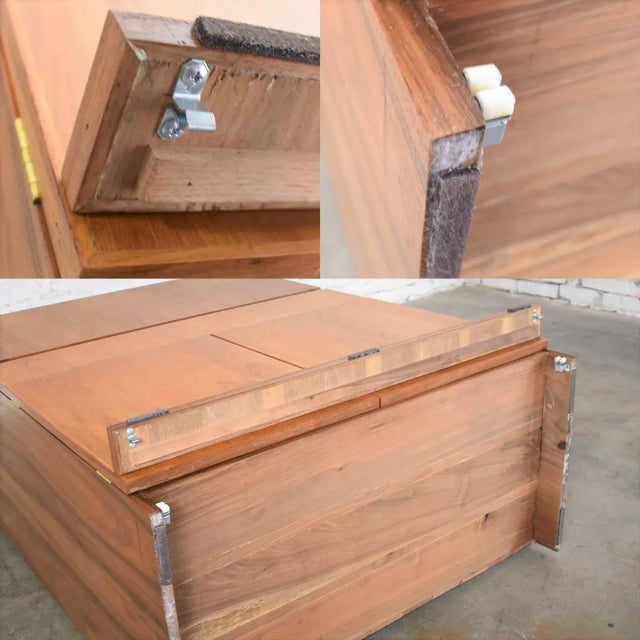 Vintage Scandinavian Modern Teak Desk in a Box Style Secretary With Drop Front For Sale - Image 11 of 18