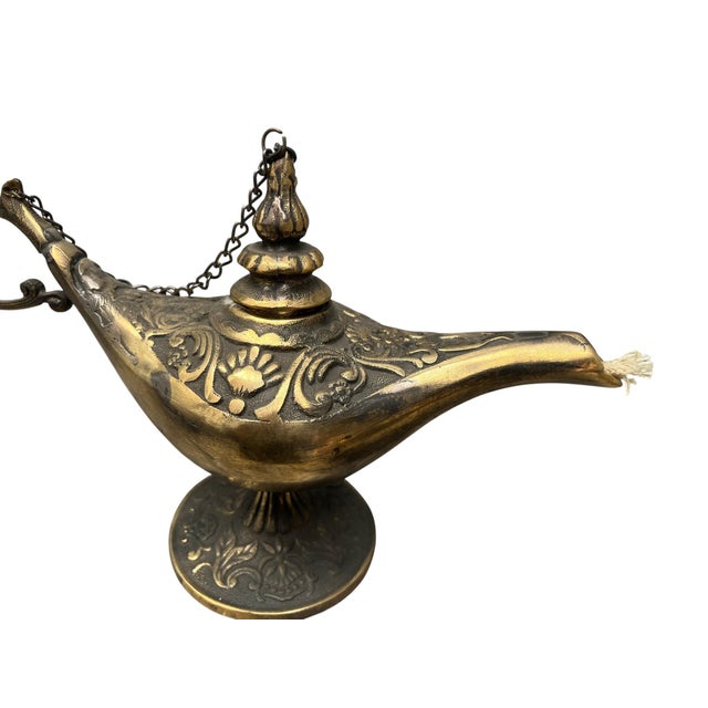Rustic Genie Lamp with Chain Lid For Sale - Image 10 of 13