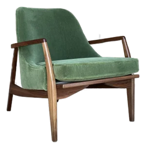 Mid Century Modern Custom Seal Style Lounge Chair Green Mohair