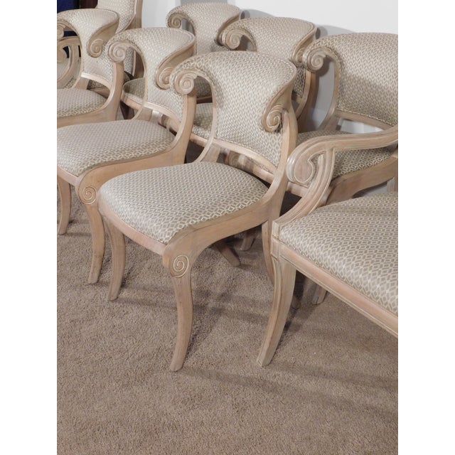 Vintage Set of 8 Casa Stradivari Nyc Custom Klismos Dining Chairs 2 Arms 6 Sides For Sale - Image 11 of 18