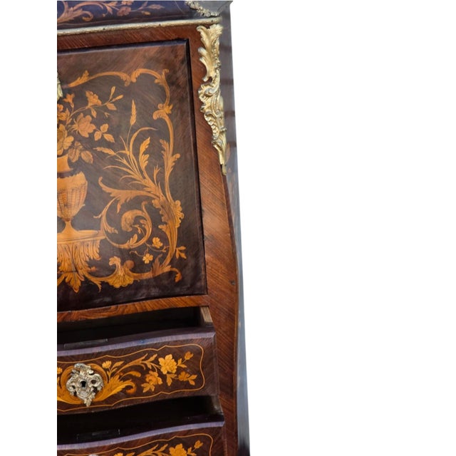 French 19th Century French Napoleon the 3rd Rosewood Marketry Secretary Masterpiece. For Sale - Image 3 of 16
