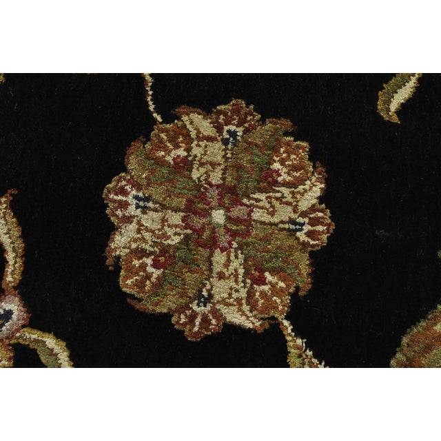 2020s Agra Rug 10'2'' X 14'2'' Black Wool/Silk Traditional Hand-Knotted Carpet For Sale - Image 5 of 15