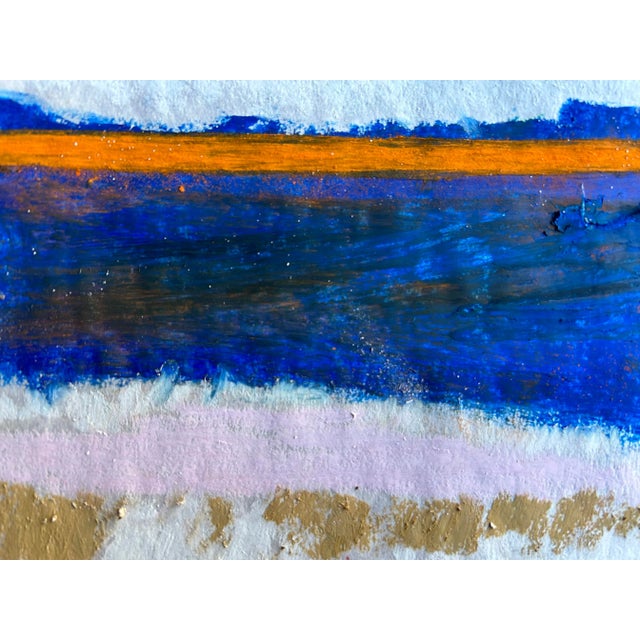 Original abstract drawing by Erik Sulander in French oil pastels on parchment paper, signed, Unframed.