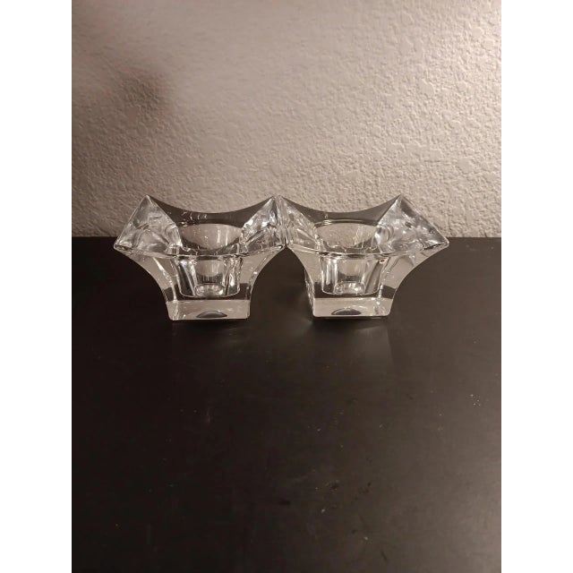 1980s 1980s Pair of Signed Steuben Crystal Candle Votive Holders. For Sale - Image 5 of 6