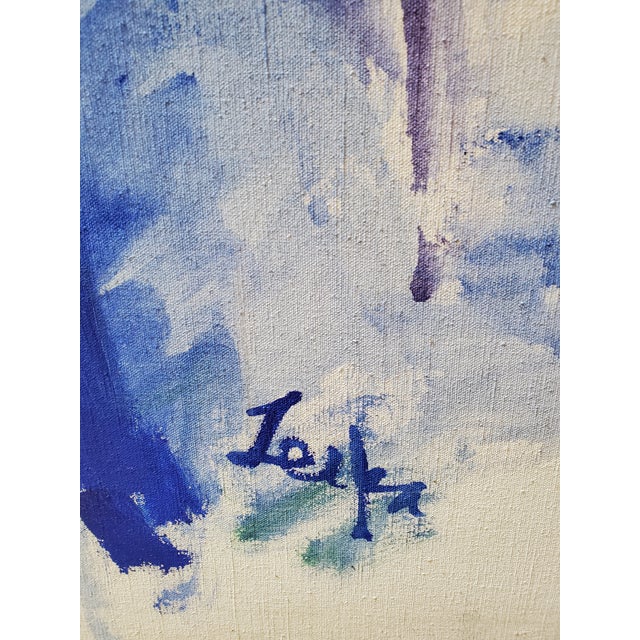 A very fine vintage original 1960's or earlier large abstract expressionist painting in all original condition. Having...