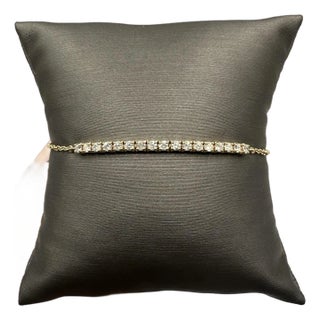 Trendy Diamond Bracelet in 14kt Yellow Gold - 0.51ctw Gh Si2-I1, 7" For Sale