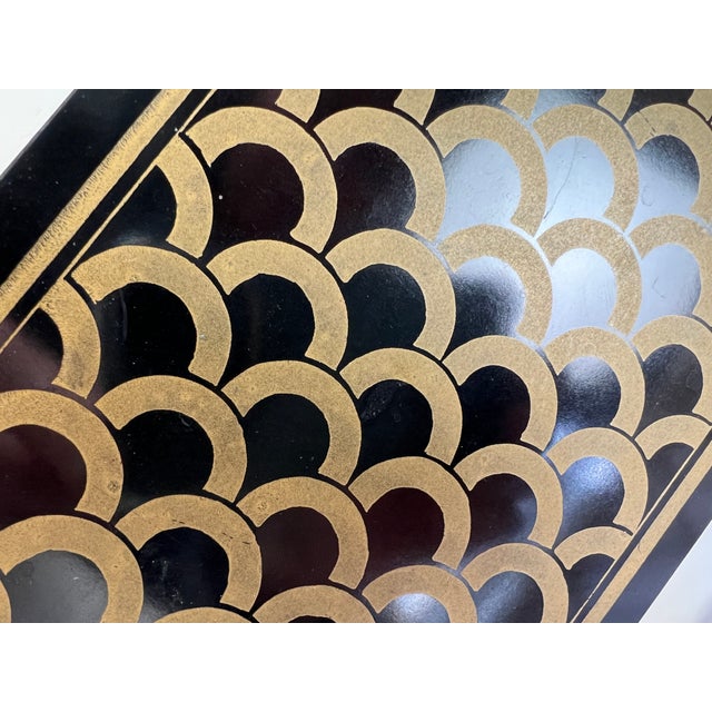 Vintage Table Lamp with Black and Gold Cube Base For Sale - Image 11 of 14