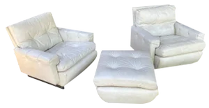 Armchairs and Ottoman by Jacques Charpentier, Set of 3