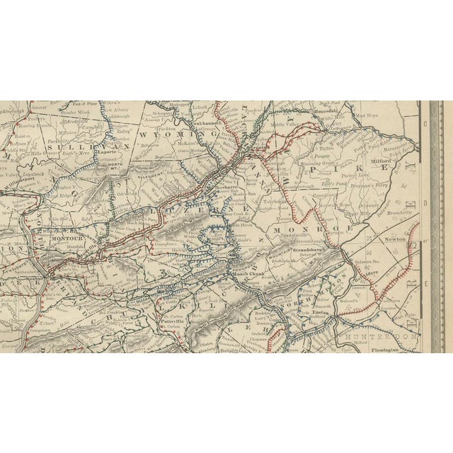 Pennsylvania Map of Mountains and Cities by Rand McNally For Sale - Image 5 of 9