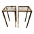 Midcentury Modern Tall Aged Brass & Smokey Glass End Tables or Stands -a Pair For Sale