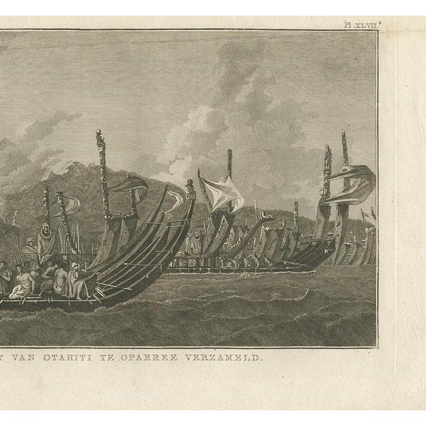 J. Cook, Illustration of the Fleet of Proas of Tahiti, 1803, Print For Sale - Image 4 of 5