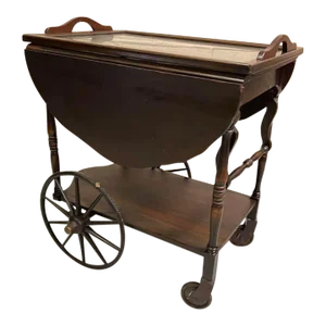 Early 20th Century Antique Tea Cart With Removable Serving Tray