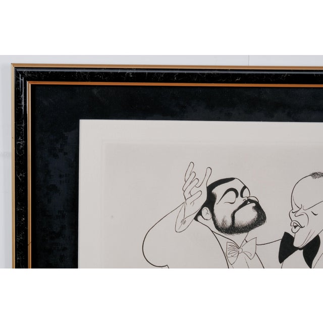 Figurative 1982 Al Hirschfeld "Luciano Pavarotti & Frank Sinatra" Hand Signed and Hand Numbered Grammy Awards Limited Edition Lithograph 100/200 For Sale - Image 3 of 6