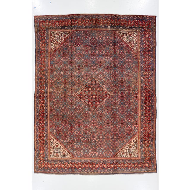 Red Allover Mahal Persian Wool Rug 10 X 12 For Sale - Image 11 of 11
