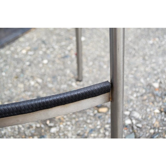 Metal Miss B Stools in Inox & Leather by Tito Agnoli for BBB Bonacina, 1997, Set of 2 For Sale - Image 7 of 8