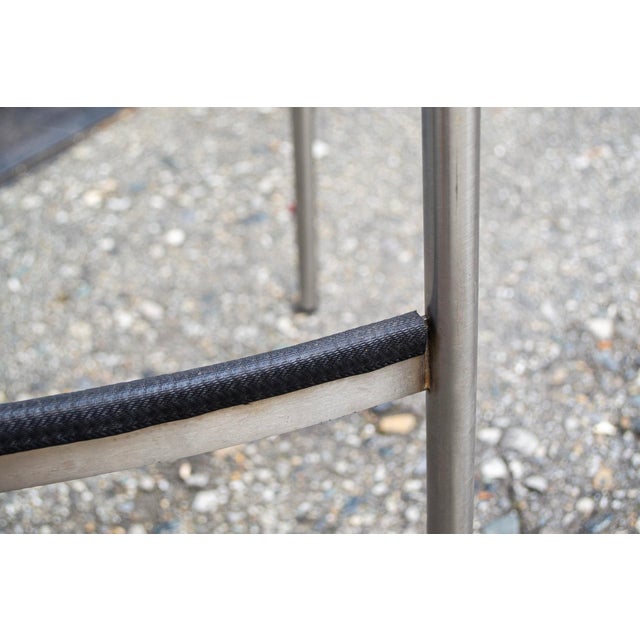 Metal Set of Stools Miss B in Inox & Leather by Tito Agnoli for Bonacina, 1997 For Sale - Image 7 of 8