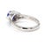 Metal Vintage 0.97 Carat Oval Blue Sapphire & Diamond Filigree in Platinum Floral Ring, Size 5.75 For Sale - Image 7 of 10