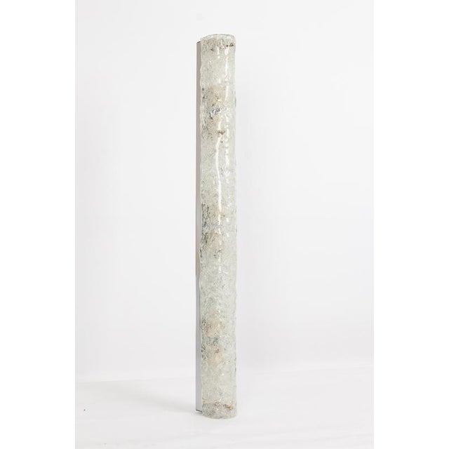 Large Modernist Murano Ice Glass Sconces Wall Fixtures from Hille, Germany, 1970s For Sale - Image 4 of 12