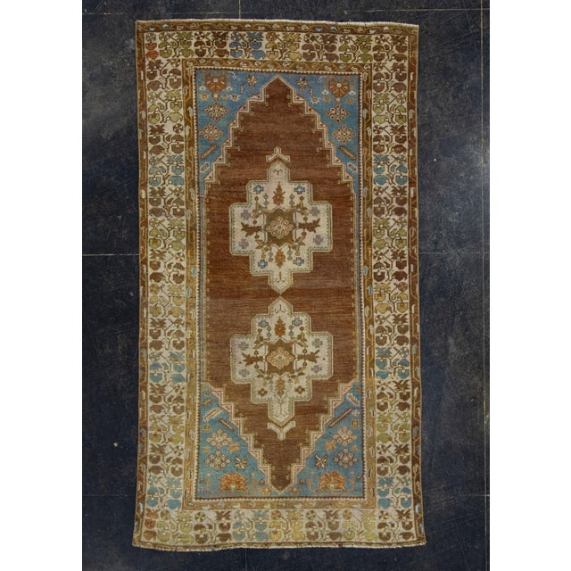 Brown Turkish Vintage Anatolian Rug 3'6" x 6'6" #17945 For Sale - Image 8 of 8
