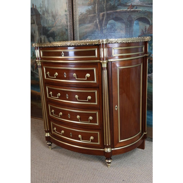 Demi-Lune Chest of Drawers with Doors, 19th Century For Sale - Image 6 of 13