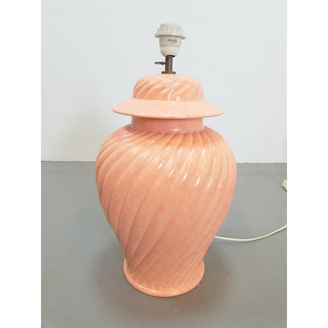 Large Table Lamp in Pink Ceramic from Kostka, 1980 For Sale - Image 4 of 4