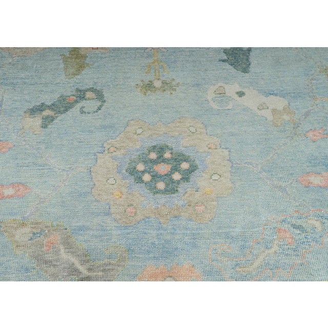 Turkish Oushak Rug 9'2" x 11'8" #20386 For Sale - Image 4 of 8