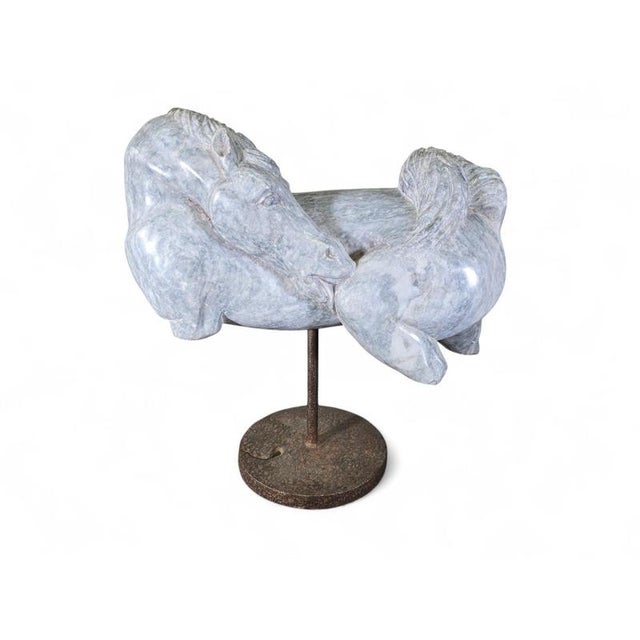 Greek Horse After the Parthenon Friezes, 1940, Marble For Sale - Image 3 of 10