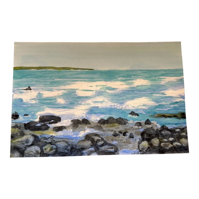 Signed Original Watercolor Seascape by Nancy Smith For Sale
