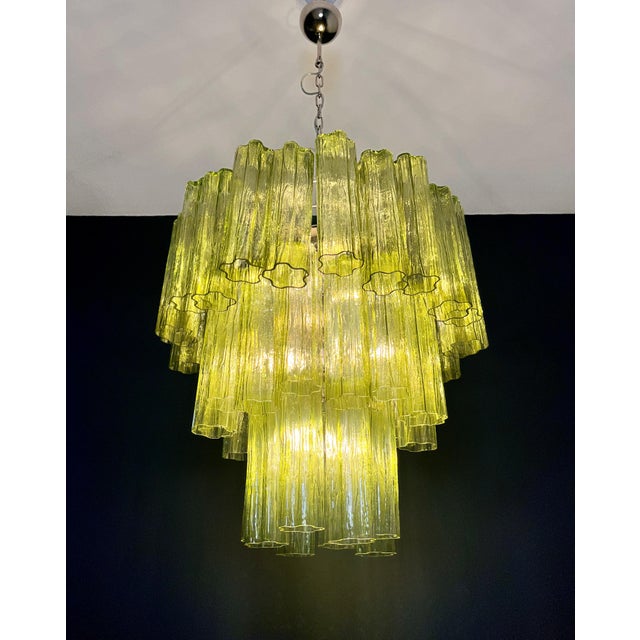 Mid-Century Modern Murano Glass Three-Tier Tube Chandelier, 1990s For Sale - Image 11 of 15