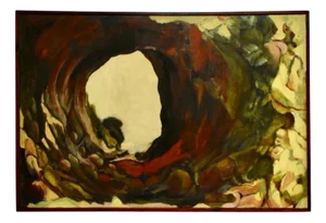 Janczuk, Composition, 1970s, Oil on Canvas, Framed