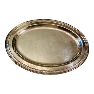 Antique Vintage Medium Sterling Silver Plate Serving Tray or Snacks Dish For Sale