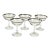 1950s Fostoria “wedding Ring” Champagne High Sherbet, Platinum Rim Glass- Set of 5 For Sale