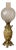 Art Nouveau Oil Lamp in Glazed Earthenware with Floral Relief Decoration on Gilt Bronze Base, 1890s For Sale