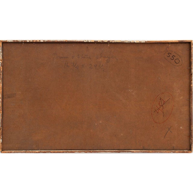 Wood Charles Blum "Drum & Flute Player" Oil on Masonite For Sale - Image 7 of 8