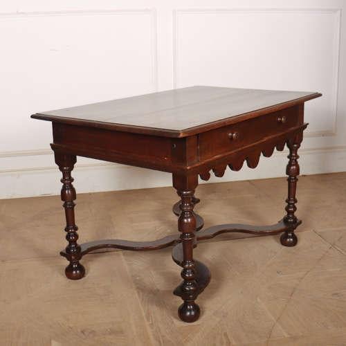 Brown Antique Oak Side Table For Sale - Image 8 of 10
