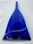 Glass Vintage Cobalt Blue Flattened Glass Bottle Vase 19 Inch For Sale - Image 7 of 9