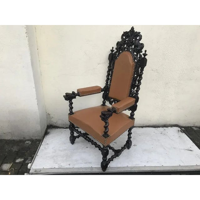 Antique Renaissance 19th Century Throne Chairs For Sale - Image 6 of 18