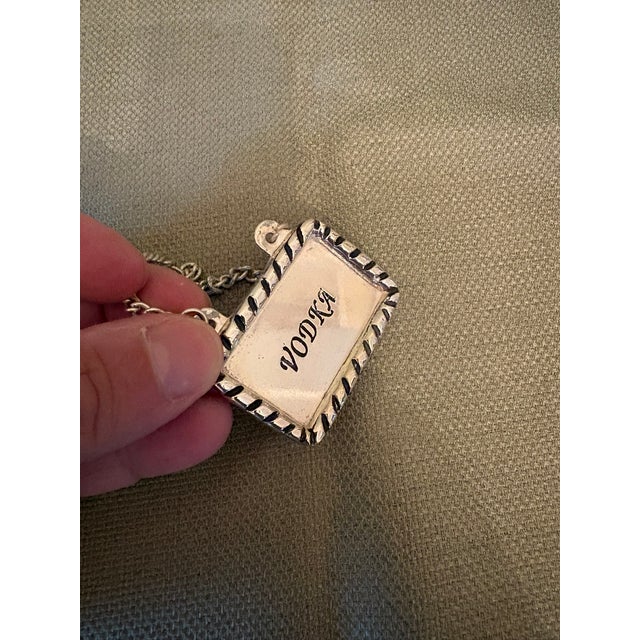 Late 20th Century Chrome Vodka Decanter Label For Sale - Image 4 of 4