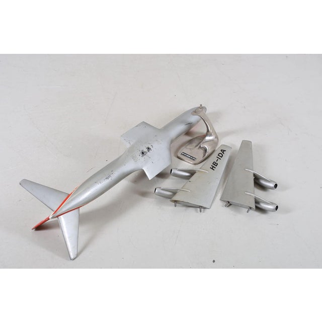 Swissair DC-8 Aircraft HB-IDA Model in Meta from Raise Up Rotterdam, Holland, 1960s For Sale - Image 6 of 7