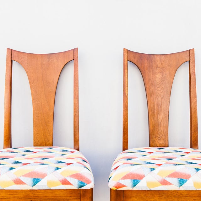 A fully restored set of six “Brasilia” dining chairs by Broyhill, made in Lenoir, NC in the early 1960s and newly...