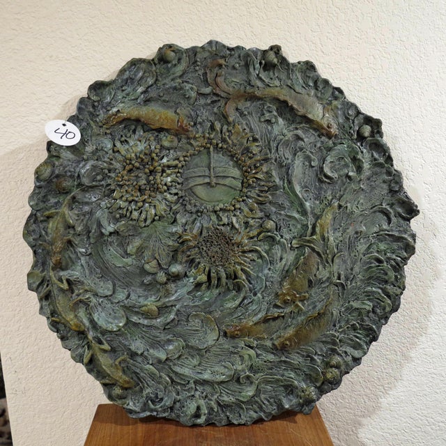 William Sharles Original Polychrome Bronze Wall Hanging Sculpture of Fish and a Dragonfly For Sale In Denver - Image 6 of 6