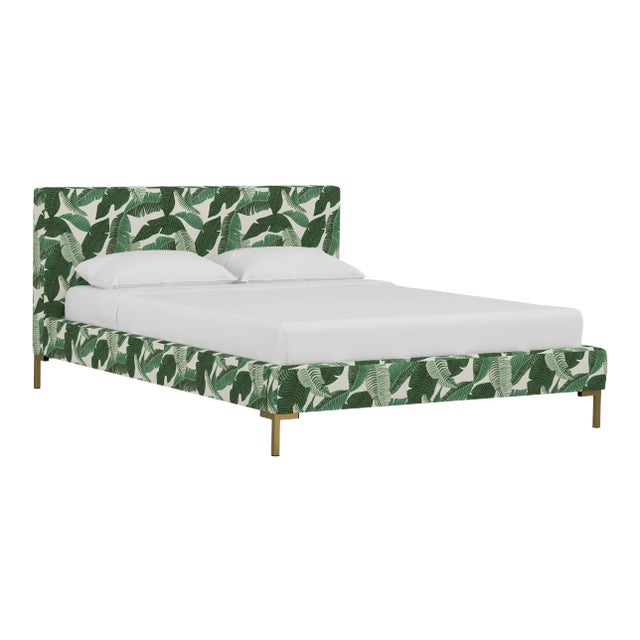 Norah Platform Bed in Natural Banana Palm, Queen For Sale