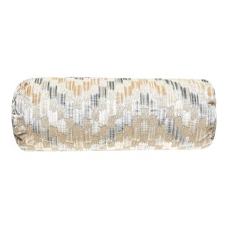 The House of Scalamandré Ankara Bolster Pillow, Cloud For Sale